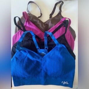 Ryka Women's Sports Bra Set - Blue, Pink, Black, Brown